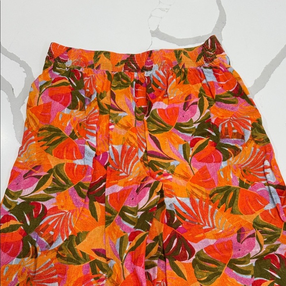 C&C California Colorful Tropical Wide Leg 100% Linen Pants size Medium - Picture 4 of 4